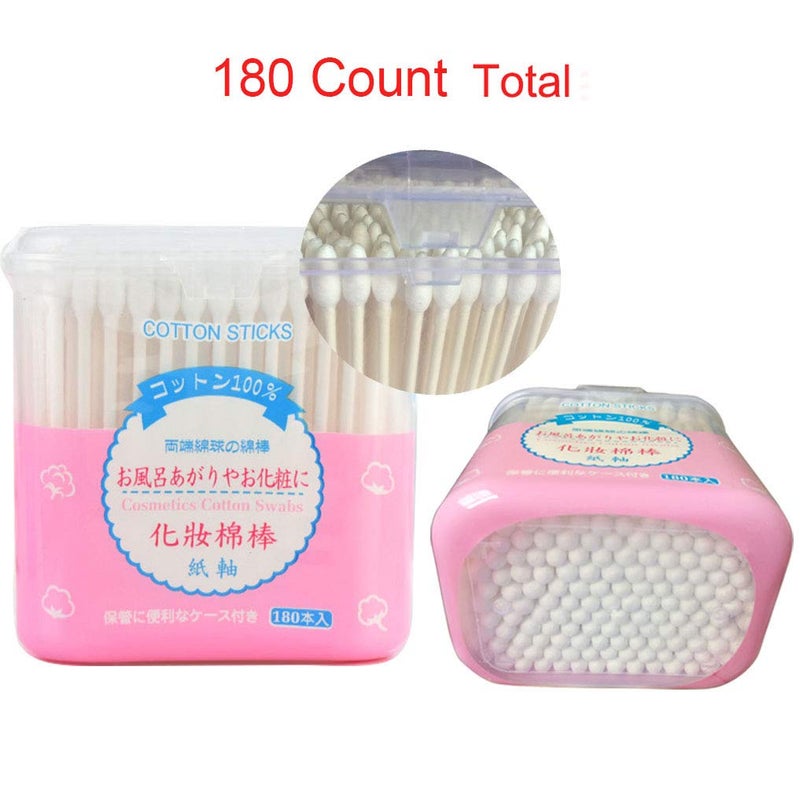 Keepeeda Paper Stick Cotton Swabs/180CT - Double Heads Tipped Compact Quality Cotton - Strong Toughness Handle - Multipurpose, Safe, Highly Absorbent (1 Pack) - Image 2